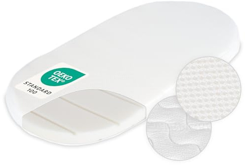 FabiMax Matratze Premium für Stubenwagen 80 x 40 cm, Kaltschaum, mit 2-in-1 Bezug aus Tencel und Netz