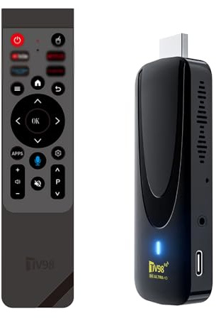 Android TV Stick 4K Ultra HD HDMI, Convierte tu TV en Smart TV, WiFi Dual Band, Bluetooth 5.0, 2GB RAM + 16GB ROM, Streaming Multimedia y Apps Android