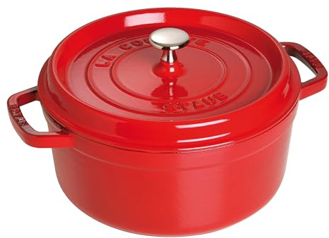 STAUB Cocotte, Gusseisen Bräter, Alle Herdarten inkl Induktion, Rund, 18 cm, 1,7 L, Kirsch-Rot