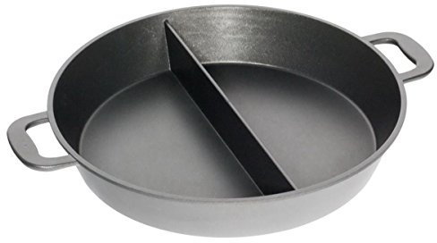 AMT Gastroguss Großraumpfanne/Grillpfanne für Garten und Profibereich, Ø 50 cm, 7 cm hoch, mit Mittelsteg, nicht induktionsgeeignet, Lotan® Antihaft-Veredelung, Gusspfanne (Aluguss), AMZN-750S