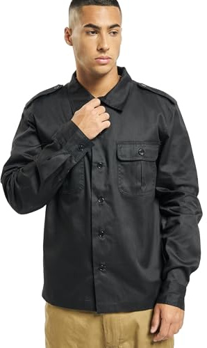 Brandit US Shirt Long Sleeve, Farbe: Black, Größe: XXL