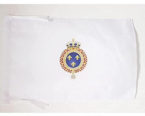 AZ FLAG Drapeau Royaume de France Restauration bourbonienne 45x30 cm | Usage intérieur et extérieur Drapeau décoratif de la monarchie française coutures doubles et bords renforcés avec cordelettes