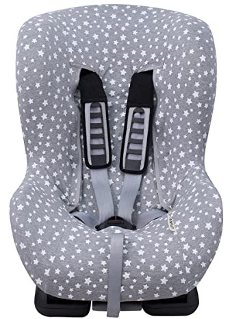 JYOKO KIDS Bezug für Auto-Kindersitz ohne Kopfteil, Hergestellt aus extra weicher Baumwolle (White Star)