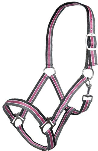 HKM 4057052243097 Halfter -Genf-8523 Schwarz/Rot/Grauwarmblut