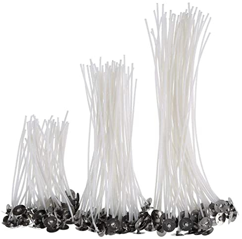 CZ Store®- Kerzendochte |150er-Pack| 10/15/20 cm Natürliche Bio-Baumwolle, vorgewachst mit Soja-Wachs - Langlebig, geruchlos, sauber - Mit PDF-Anleitung zur Kerzenherstellung