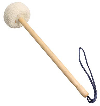 Lovermusic 36 x 1.6 cm beige Gong timpani timpani bastoni morbido velluto testa battente manici in legno