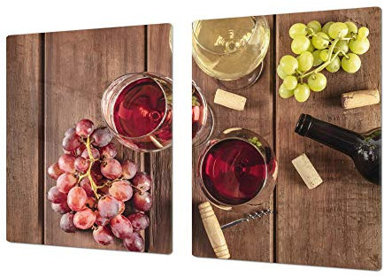 Big Kitchen Board & Induction Cooktop Cover – Glass Pastry Board – Single: 80 x 52 cm (31,5” x 20,47”); Double: 40 x 52 cm (15,75” x 20,47”); Wine Series DD04