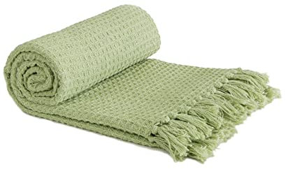 Emma Barclay Überwurf, Baumwolle, Pistazie, 50x60 (127x152cm)