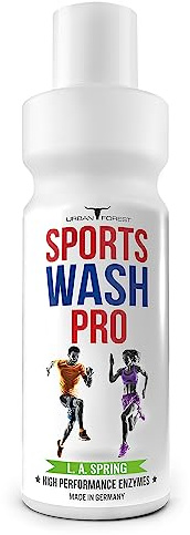 Lessive complète pour l'extérieur, vêtements de sport et fonctionnels avec désodorisant | Lessive fonctionnelle | Lessive de sport en microfibre | Sports Washh Pro | Urban Forest (1L) (L.A. Spring).
