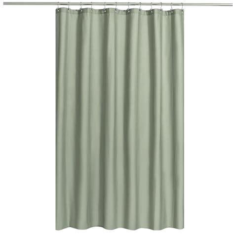 N&Y HOME Tenda da doccia o fodera in tessuto con magneti verde salvia, qualità alberghiera, lavabile in lavatrice, idrorepellente, 182 x 183 cm, colore: salvia