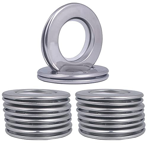 Stainless Steel Curtain Grommet, Inner Diameter Metal Curtain Rings with Eyelets 1-9/16(40mm) Roman Ring Grommet Curtains Stainless For Bathroom Window,Set of 10 (Lighting Silver)
