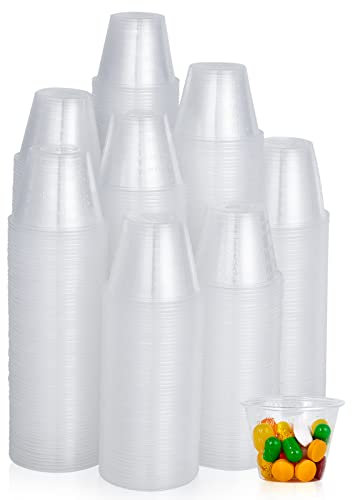 Lilymicky Paquete de 500 vasos de medicina desechables (1 onza), vasos medidores de plástico médico para fines médicos, o mezclar y medir resina, epoxi, manualidades y pintura