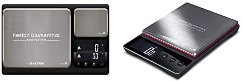 Heston Blumenthal Dual Platform Precision Scale by Salter, 10kg Capacity- Black & Heston Blumenthal Precision Kitchen Cooking Scales by Salter, Black/Silver