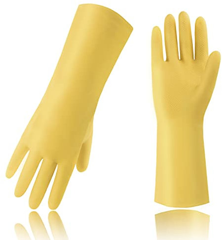 ANDANDA Guanti resistenti alle sostanze chimiche, taglia L, guanti di gomma, guanti di protezione chimica, protezione da liquidi, alcali e olio, antiscivolo, da lavoro, regalo per la festa del papà L