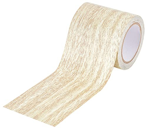 GORGECRAFT 2.2 Pulgada X 15 pies Cinta Adhesiva de Imitación de Madera Veteada Cinta Adhesiva de Reparación de Grano Impermeable para Puerta, Mesa, Muebles, Embellecimiento de Suelo, Roble Beige