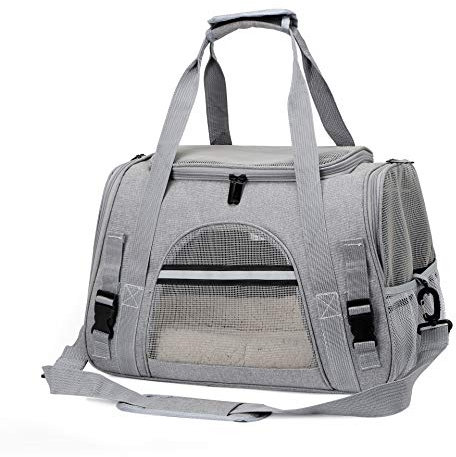 OCMCMO Transportbox Katze Katzen transportboxen, Faltbare katzentasche transporttasche, hundetragetasche Transporttasche mit Einstellbar Schultergurt katzenbox für Katzen Kleiner Hund Welpe