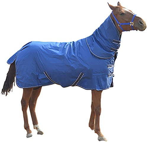 BNALU Abschwitzdecke fürs Pferd ist atmungsaktiv Transportdecke Weidedecke Winterdecke Winterbaumwolle Weich und warm Reitausrüstung Outdoordecke (Size:155cm,Color:Navy blau)