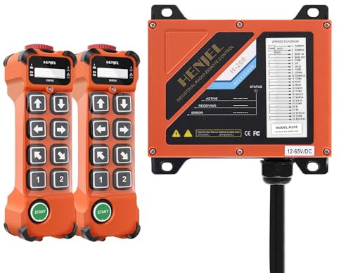 H208 12-65V 2 Doppelte Geschwindigkeiten Drahtlose Kran Fernbedienung 12V 24V 36V 48V Industrielle Funk Fernsteuerung für Hebezeug Brückenkran 8 Tasten Variable Geschwindigkeit- 2 Sendern 1 Empfänger