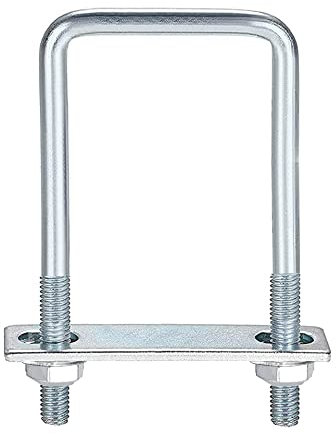 duoyif Bulloni A U 100x180mm Bullone A U Pesante, Bullone A U In Acciaio Inox, Bullone A U Quadrato Con Dado Piastra Telaio E Rondella, U Bolt Per Serraggio Tubi, Traino Auto Barche (100 x 180 mm)