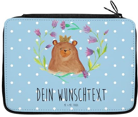 Mr. & Mrs. Panda Personalisierte Federmappe Bär Königin - Geschenke, Mama, Beste, Lieblingsmensch, Federmäppchen mit Namen, Stifterolle, Mom, Muttertag, Teddy, Stiftetasche, PersonalisierteS, Mutter