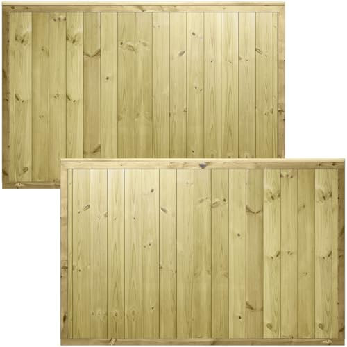 Urban Full T&G 6x4ft (W: 6ft x H: 4ft) Fence Panel Decorative Garden Pressure-Treated Fully Rebated Framed with Interlocking Smooth-Planed Tongue & Groove Width 1828mm x Height: 1200mm