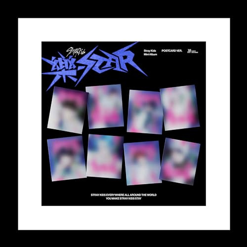 Stray Kids 樂-Star Rock-Star 8th Mini Album POSTCARD 8 Version SET CD+8p PostCard+1p Lyrics Paper+1p Mini Folded Poster on Pack+1p PhotoCard+Tracking Sealed