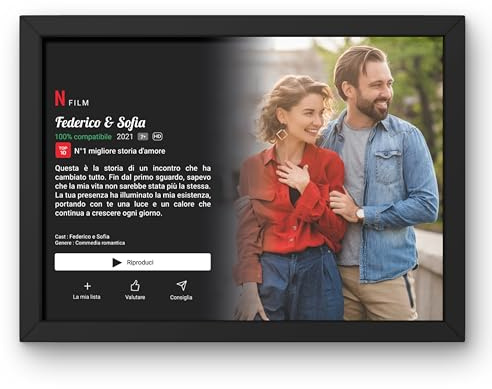 Poster Netflix personalizzato con o senza cornice il tuo testo e la tua foto | Decorazione di design del film Netflix | Poster del film personalizzato | Tela |Manifesto| Acrilico | Regalo (Paesaggio)