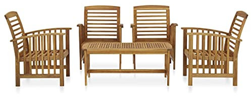 KTHLBRH 5-TLG. Garten-Lounge-Set Massivholz Akazie Terrassenmöbel-Sets Outdoor-Möbel-Sets Gartenmöbel-Sets für Gärten, Terrassen und Balkone