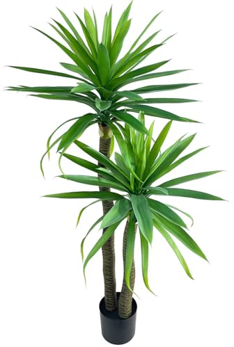 DRW Plante Artificielle Yucca en PU Vert 20 x 20 x 120 cm