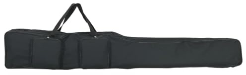 vidaXL Sac de Canne à pêche Noir 150 cm Tissu Oxford, Sac de pêche, Coffre de Voyage de Canne à pêche, Coffre de Transport de Canne à pêche
