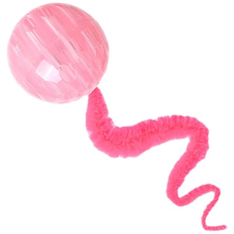 Interaktives Katzenball-Spielzeug, interaktives Katzenspielzeug, Hüpfball mit Schwanz, magische Wurm-Hüpfbälle, Katzenspielzeug, hilft Ihrem Haustier zu entspannen und zu trösten