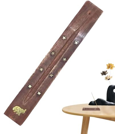 Porta Incienso de Madera, Porta Incienso | Soporte de incienso hecho a mano con patrón único - Decoración de la habitación con fragancia para el hogar, recogedor de cenizas de madera para una sola var