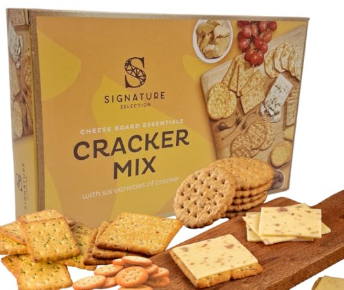 Cheese Board Crackers Selection Box, 6 Varieties – Premium Cheese Biscuits Gift Set, High-Fibre, All-Natural, Perfect for Cheese Pairing & Festive Hampers, 200g