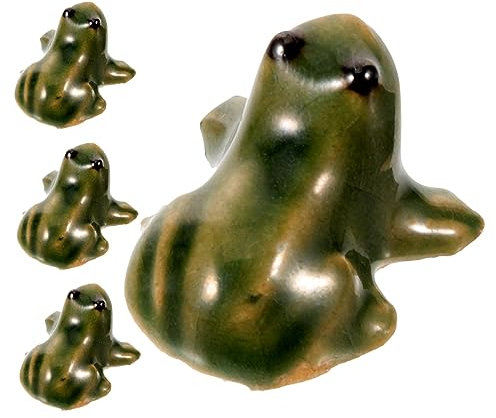 Cabilock Keramik-froschstatue 4er-Set Miniatur-landschaftsdekor Für Garten Und Zuhause