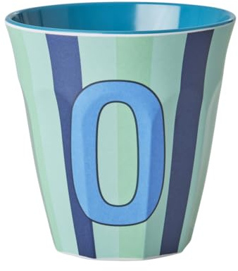 Rice Melmain mugg medium – bokstav O – barnmugg campingmugg campingservis dryckesbägare melaminskål okrossbar BPA-fri 250 ml