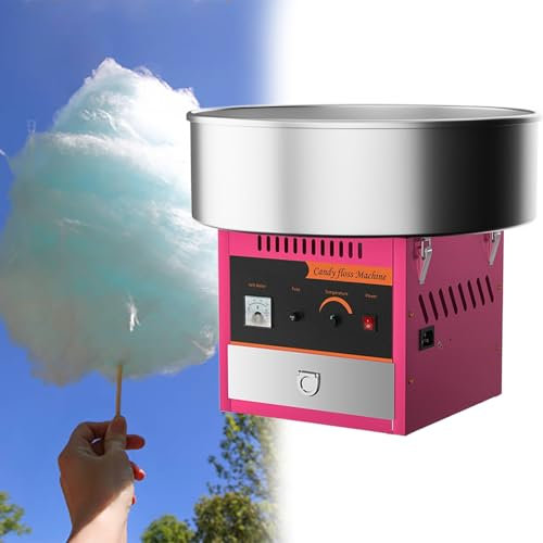 GESAIDES Zuckerwattemaschine für den Gewerblichen Gebrauch, Elektrische Zuckerwattemaschine, mit Edelstahlschüssel, Zuckerschaufel und Großer Aufbewahrungsschublade, für Karnevalspartys zu Hause