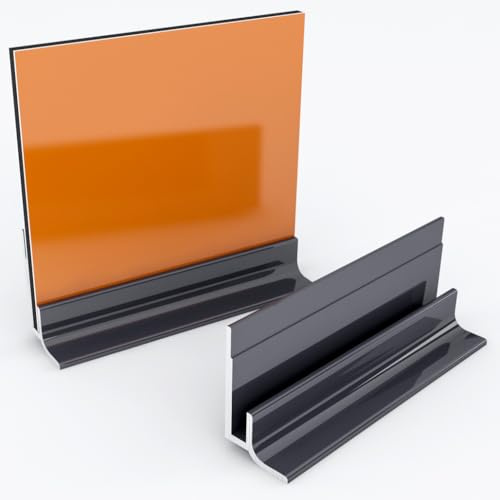 Kerabad Aluminium Profilsystem für 3mm Platten - 3 Meter - Alu-Profil für Duschrückwand Küchenrückwand - Sockelprofil anthrazit