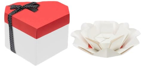 Pasdrucn DIY Geschenkbox Überraschungsbox Herz, DIY Explosionsbox Geburtstag, Explosionsbox, Geburtstag (Weiß,Halbfertige Produkte)