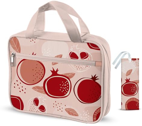 Hobbspring 1Pc Bibelhülle Mit Griffen 27x20cm Große Bibel Tragetasche Mit Reißverschluss Granatapfel Bibelschutz Mit Taschen Und Lesezeichen Für Frauen Und Männer Zum Tragen von Bibelbüchern