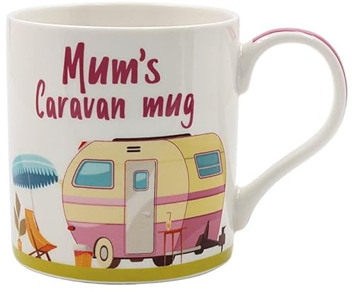 The Leonardo Collection Mum's Caravan Mug, Tea and Coffee Mugs for Hot Drinks | Fine China Printed Mugs for Kitchen & Home | Reusable Ceramic Cups for Every Occasion | Birthday Gifts for Women & Men | Tea & Coffee, Hot Drinks, Fine China, Kitchen & Home, Reusable Ceramic