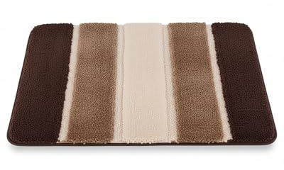 Nest & Nibble Tapis de bain pour salle de bain (marron, 60 x 90 cm) antidérapant, technologie en microfibre ultra absorbante, lavable, doux, épais, anti-moisissure