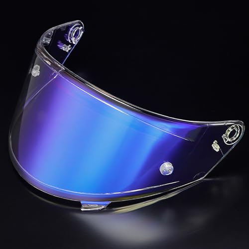 UYTKTN Moto Visière de Casque pour KYT NF-R/NX-F/NZ, Verres de Casque de Moto Visière Teintée pour Casque de Moto Accessoires de Remplacement Pare-Brise,B Aurora Blue