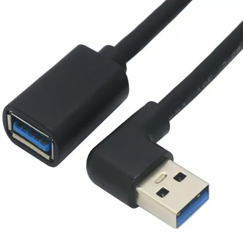 Cable de extensión USB 3.0 de 90 grados en ángulo derecho/izquierdo, macho a hembra, cable adaptador para dispositivos de computadora, cable USB para espacios reducidos