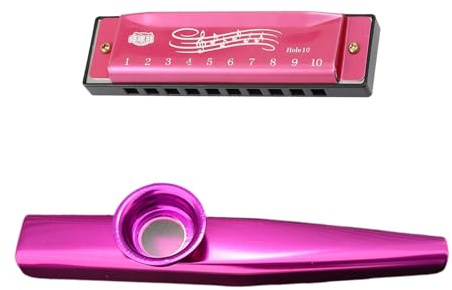 1 Pieza De Armónica Rosa, 1 Pieza De Flauta Kazoo Morada, Instrumento Musical De Iluminación Para Niños, Regalos Para Fiestas Navideñas, Juguetes Vocales De Dibujos Animados, Material Didáctico.