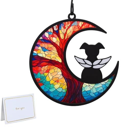 PSFXBM Dog Memorial Suncatcher, Rainbow Dog Memorial Gifts, Pet Memorial Gifts, Pet Bereavement Gifts for Dog Lovers, Loss Of A Dog Gift, Remembrance for Beloved Pets