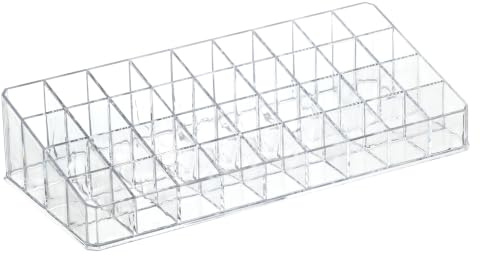 STNRST-IN 36 Grids Lipsticks Holder, Clear Acrylic Lipstick Organizer | Multi-Purpose Makeup Storage Display Case for Lip Gloss, Essential Oils, Samples Mascara and Small Cosmetics(26 x 12 x 5.5cm)