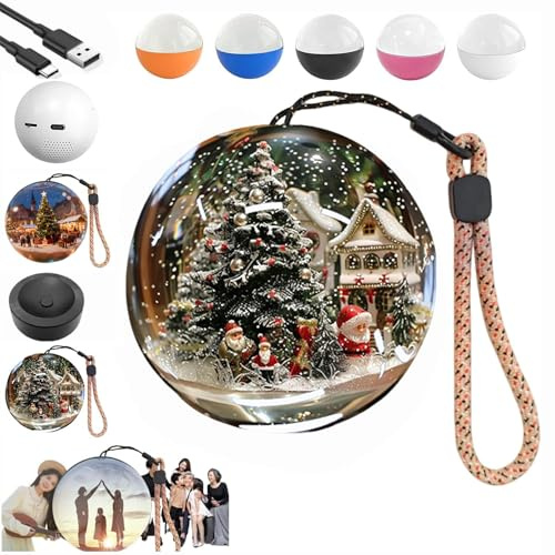lumiorb WiFi Crystal Ball 3D Video & Photo Memory Sphere,erinnerungskugel Video,Memory Orb Lamp, 2.7 Inch Crystal Video Sphere Player,personalisiertes 3D-Video-Kristallkugel-Geschenk für Famil-Pink