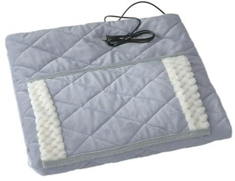 yztju USB-Beheizung, Velours, Grau, 69 x 90 cm, elektrisch, USB 5 V, 10 W, Kontrolle der Taschentemperatur, Büro, Schlafsaal, Reisesofa, Haussofa,