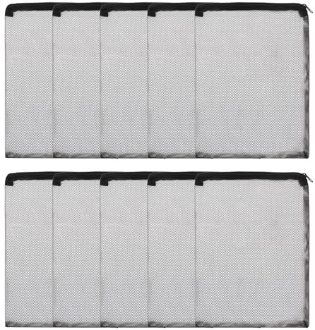 sourcing map Aquarium Filter Media Bags, Fish Tank Fine Mesh Bag with Zipper Reusable Versatile 16 x 12 Inch, (Black, 10Pcs), Intended for Fish Tank/Aquarium/Pond/Activated Carbon/Ceramic Rings