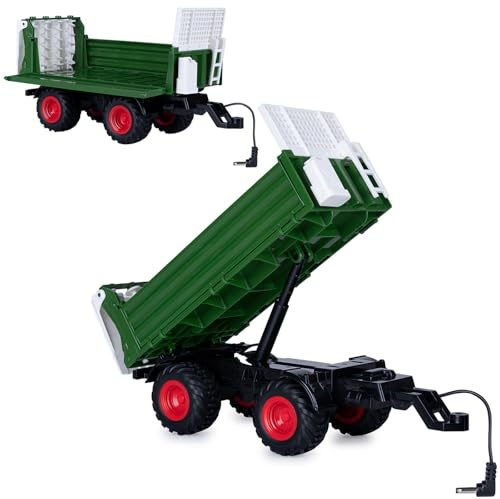 JAMARA 423267 Miststreuer grün für RC-Traktor MB-trac 1000 1:24S-Plug, Landwirtschaft Zubehör Anbaugerät, Geschenk für Kinder